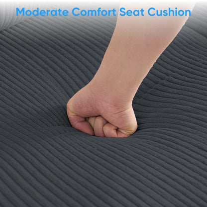 Divano componibile modulare convertibile a forma di U in velluto a coste Mixoy, divano imbottito a 4 posti con pouf mobile