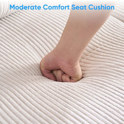 Divano componibile modulare convertibile a forma di U in velluto a coste Mixoy, divano imbottito a 4 posti con pouf mobile