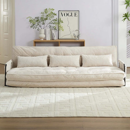 Divano letto pieghevole multifunzionale Mixoy, divano a 3 posti con divanetto, schienale regolabile in 6 posizioni