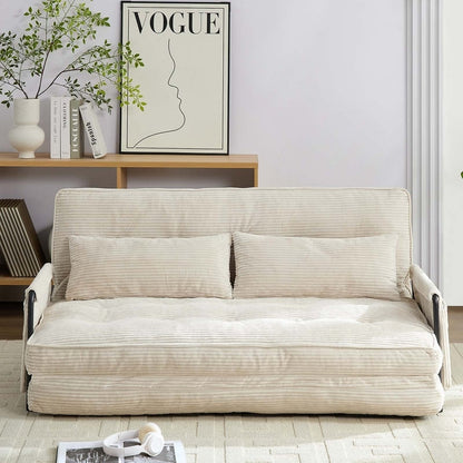 Divano letto pieghevole multifunzionale Mixoy, divano a 3 posti con divanetto, schienale regolabile in 6 posizioni