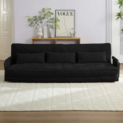 Divano letto pieghevole multifunzionale Mixoy, divano a 3 posti con divanetto, schienale regolabile in 6 posizioni