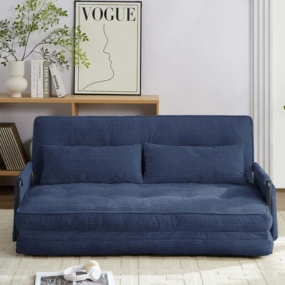 Divano letto pieghevole multifunzionale Mixoy, divano a 3 posti con divanetto, schienale regolabile in 6 posizioni