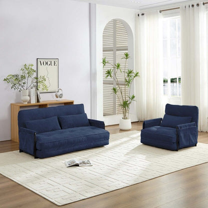 Divano letto pieghevole multifunzionale Mixoy, divano pigro con cuscini, schienale regolabile in 6 posizioni - 2+1