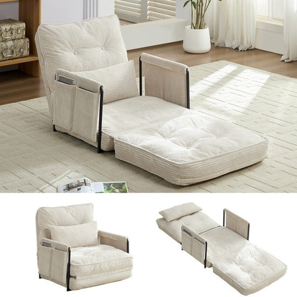 Divano letto futon pieghevole multifunzionale Mixoy, divano singolo con cuscini, schienale regolabile in 6 posizioni