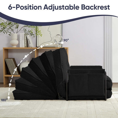 Divano letto futon pieghevole multifunzionale Mixoy, divano singolo con cuscini, schienale regolabile in 6 posizioni
