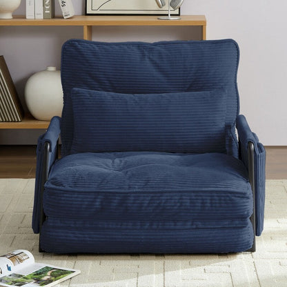 Divano letto futon pieghevole multifunzionale Mixoy, divano singolo con cuscini, schienale regolabile in 6 posizioni