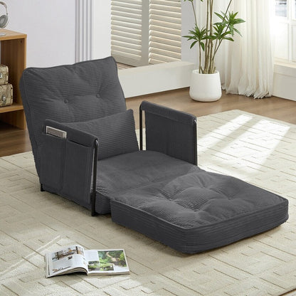 Divano letto futon pieghevole multifunzionale Mixoy, divano singolo con cuscini, schienale regolabile in 6 posizioni