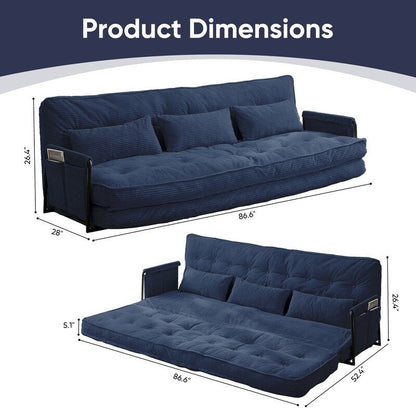 Divano letto futon pieghevole multifunzionale Mixoy, divano letto da pavimento, divano letto pigro con cuscini, schienale regolabile in 6 posizioni