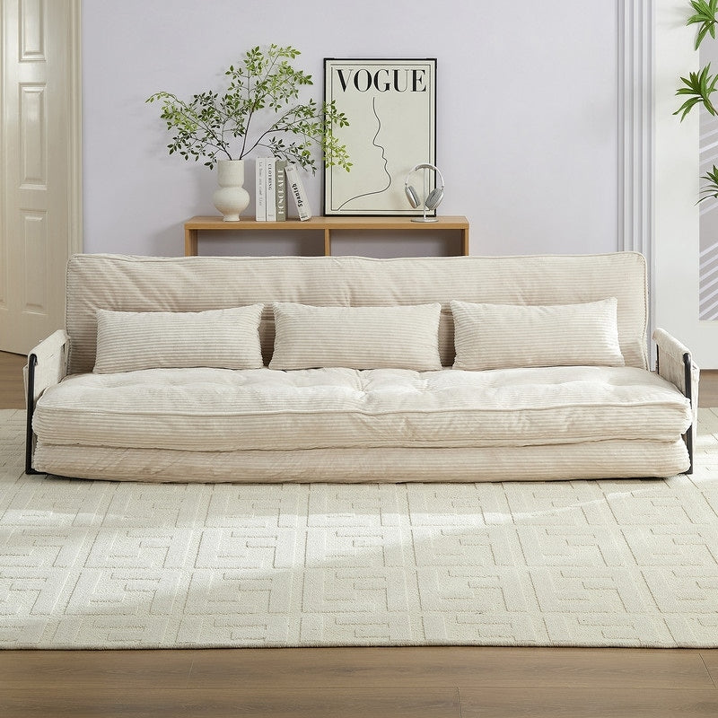 Divano letto futon pieghevole multifunzionale Mixoy, divano letto da pavimento, divano letto pigro con cuscini, schienale regolabile in 6 posizioni