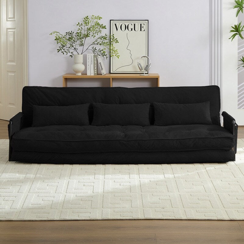 Divano letto futon pieghevole multifunzionale Mixoy, divano letto da pavimento, divano letto pigro con cuscini, schienale regolabile in 6 posizioni