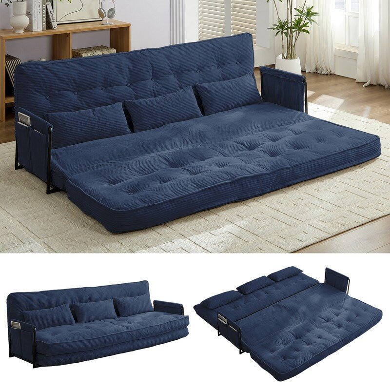 Divano letto futon pieghevole multifunzionale Mixoy, divano letto da pavimento, divano letto pigro con cuscini, schienale regolabile in 6 posizioni