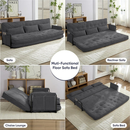 Divano letto futon pieghevole multifunzionale Mixoy, divano letto da pavimento, divano letto pigro con cuscini, schienale regolabile in 6 posizioni