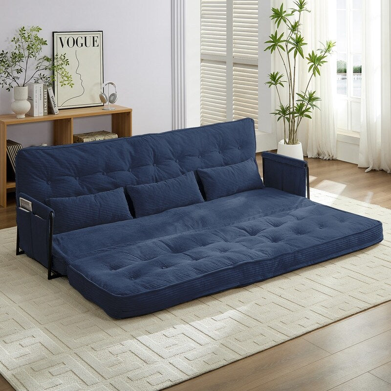 Divano letto futon pieghevole multifunzionale Mixoy, divano letto da pavimento, divano letto pigro con cuscini, schienale regolabile in 6 posizioni