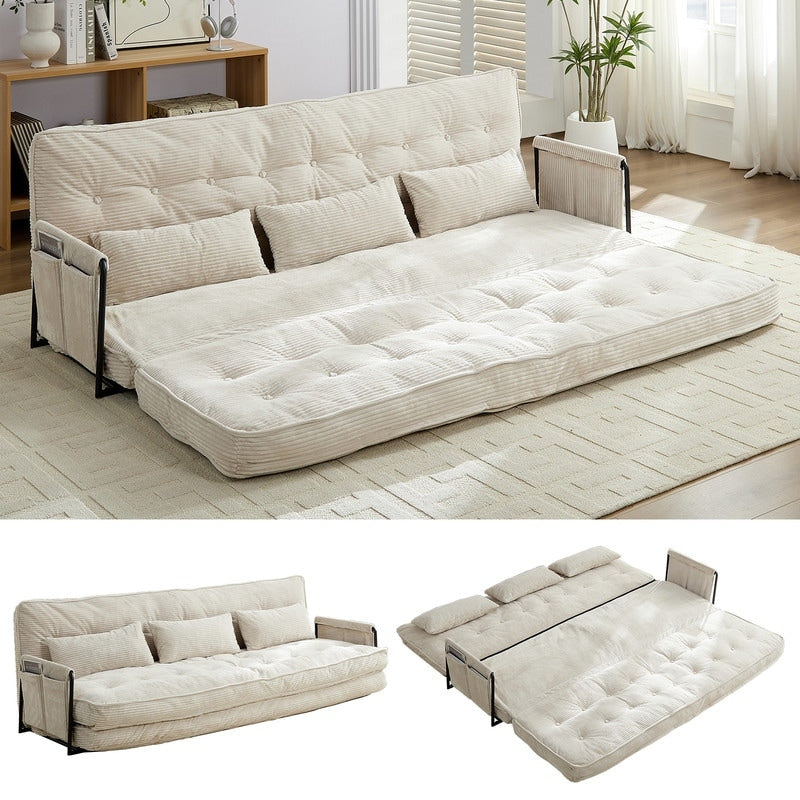 Divano letto futon pieghevole multifunzionale Mixoy, divano letto da pavimento, divano letto pigro con cuscini, schienale regolabile in 6 posizioni