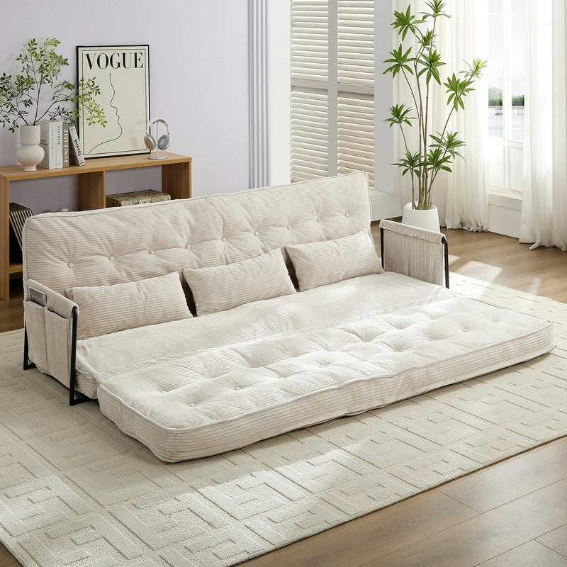Divano letto futon pieghevole multifunzionale Mixoy, divano letto da pavimento, divano letto pigro con cuscini, schienale regolabile in 6 posizioni