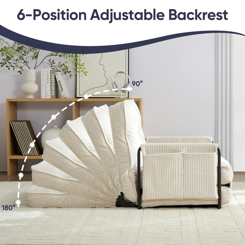 Divano letto futon pieghevole multifunzionale Mixoy, divano letto da pavimento, divano letto pigro con cuscini, schienale regolabile in 6 posizioni