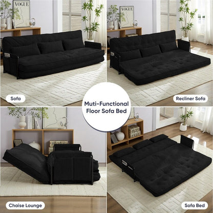 Divano letto futon pieghevole multifunzionale Mixoy, divano letto da pavimento, divano letto pigro con cuscini, schienale regolabile in 6 posizioni