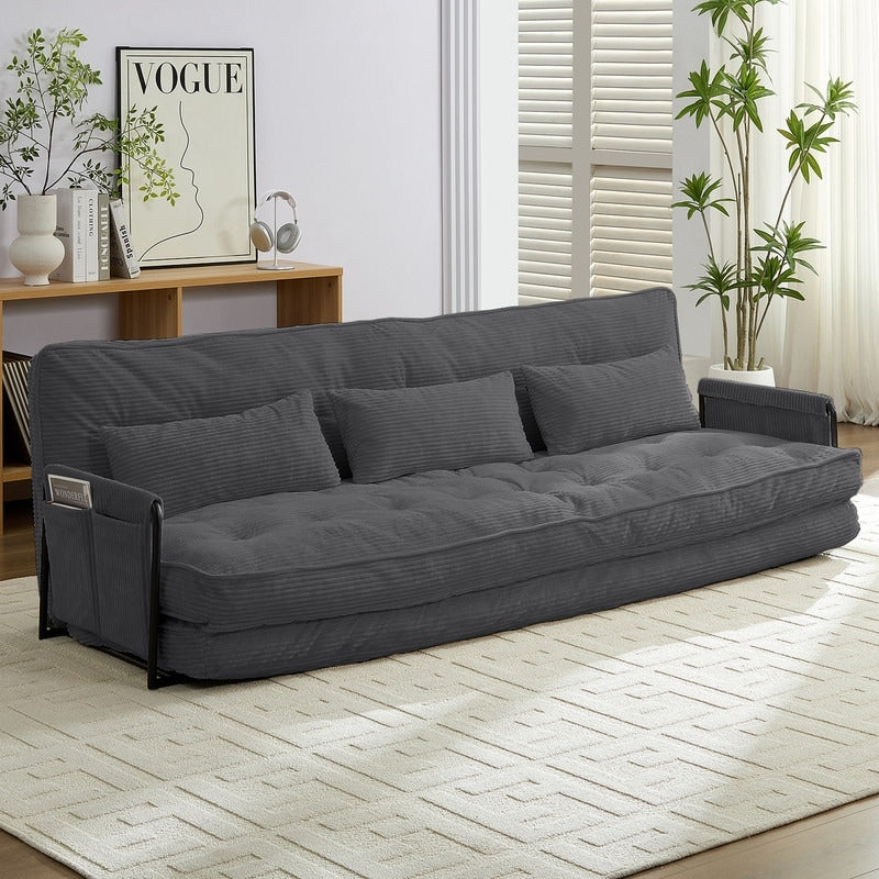 Divano letto futon pieghevole multifunzionale Mixoy, divano letto da pavimento, divano letto pigro con cuscini, schienale regolabile in 6 posizioni