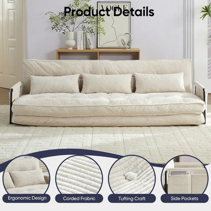 Divano letto futon pieghevole multifunzionale Mixoy, divano letto da pavimento, divano letto pigro con cuscini, schienale regolabile in 6 posizioni