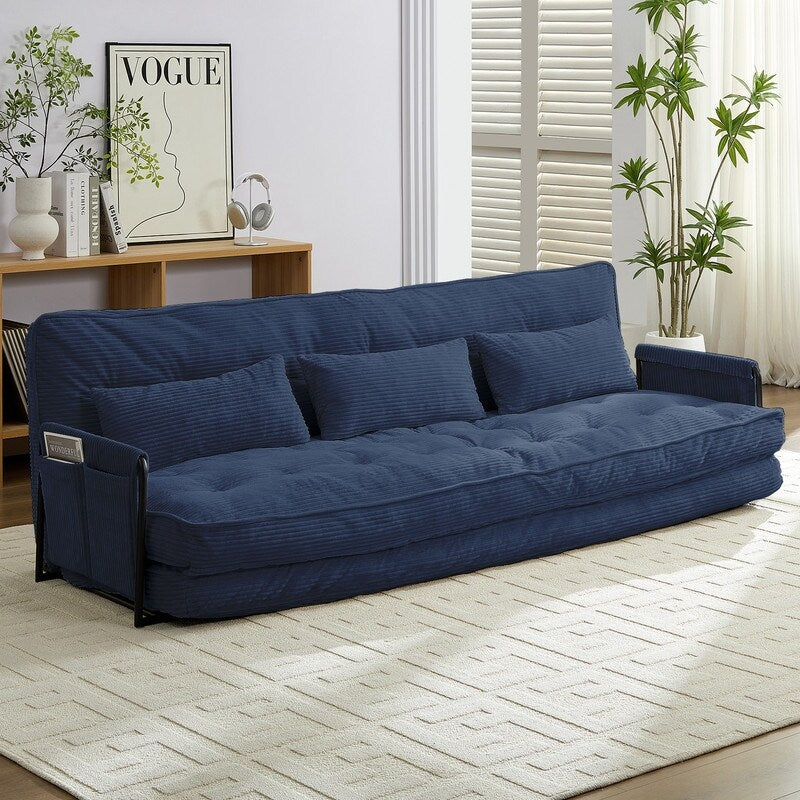Divano letto futon pieghevole multifunzionale Mixoy, divano letto da pavimento, divano letto pigro con cuscini, schienale regolabile in 6 posizioni