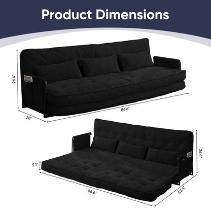 Divano letto futon pieghevole multifunzionale Mixoy, divano letto da pavimento, divano letto pigro con cuscini, schienale regolabile in 6 posizioni