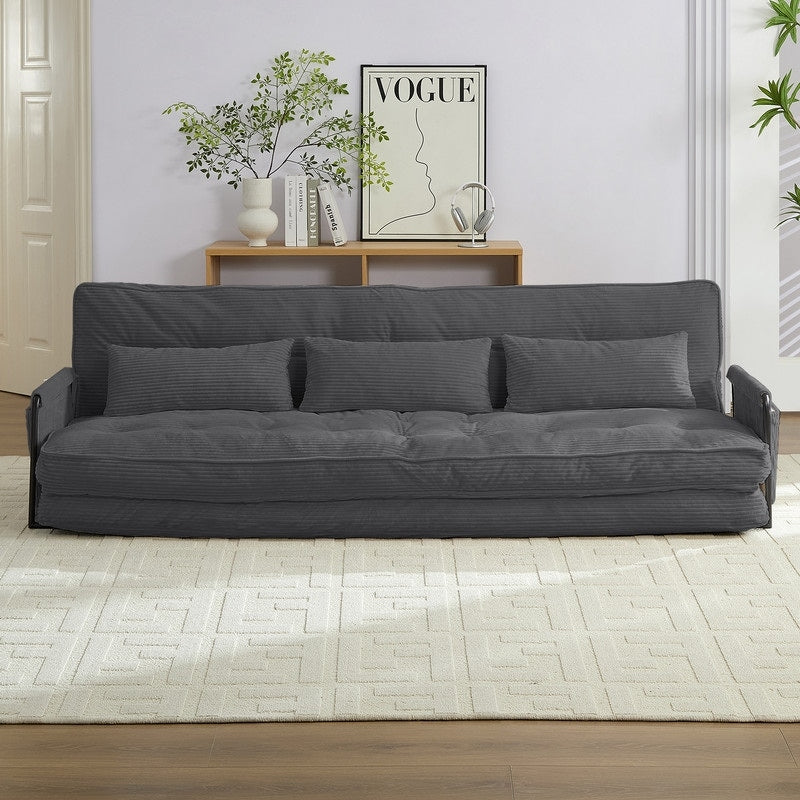 Divano letto futon pieghevole multifunzionale Mixoy, divano letto da pavimento, divano letto pigro con cuscini, schienale regolabile in 6 posizioni
