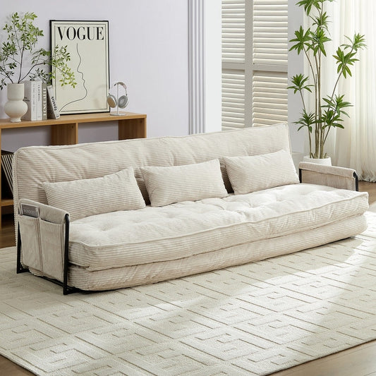 Divano letto futon pieghevole multifunzionale Mixoy, divano letto da pavimento, divano letto pigro con cuscini, schienale regolabile in 6 posizioni