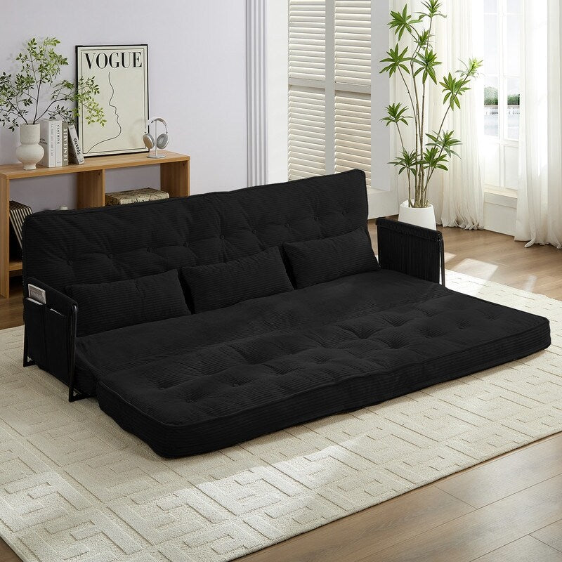 Divano letto futon pieghevole multifunzionale Mixoy, divano letto da pavimento, divano letto pigro con cuscini, schienale regolabile in 6 posizioni