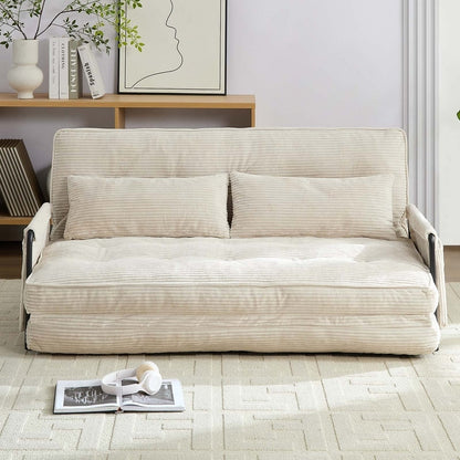 Mixoy, divano letto pieghevole multifunzionale con cuscini, schienale regolabile in 6 posizioni - 3+2+1