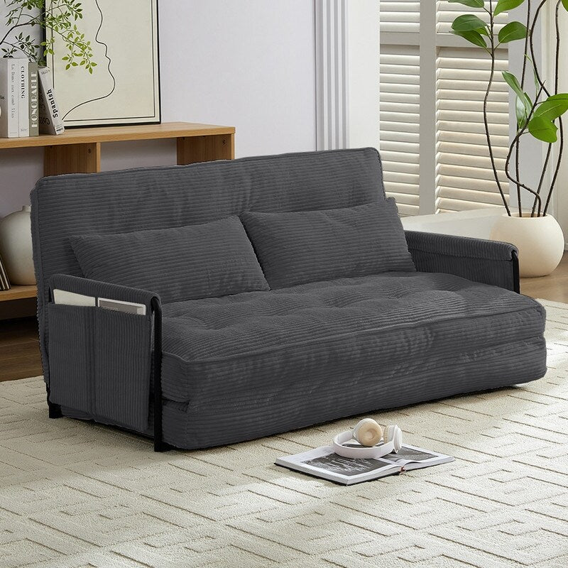 Divano letto pieghevole multifunzionale Mixoy, divano letto con cuscini, schienale regolabile in 6 posizioni