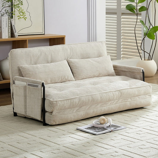 Divano letto pieghevole multifunzionale Mixoy, divano letto con cuscini, schienale regolabile in 6 posizioni