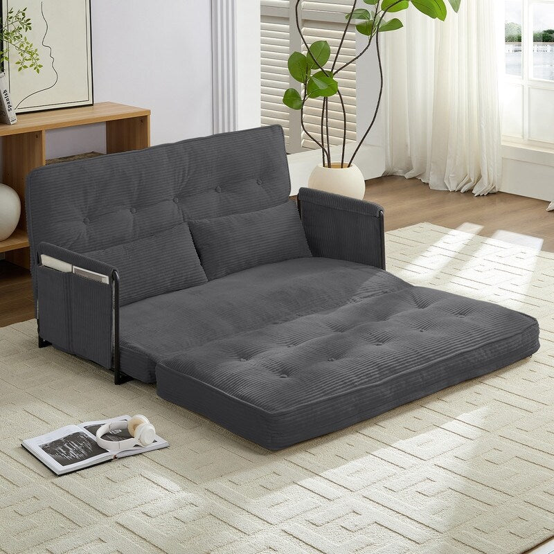 Divano letto pieghevole multifunzionale Mixoy, divano letto con cuscini, schienale regolabile in 6 posizioni