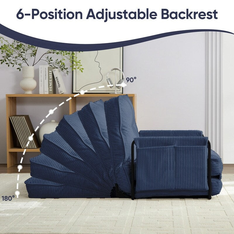 Divano letto pieghevole multifunzionale Mixoy, divano letto con cuscini, schienale regolabile in 6 posizioni