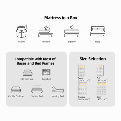 Materasso in memory foam ibrido Moasis da 12 pollici con molle insacchettate in una scatola