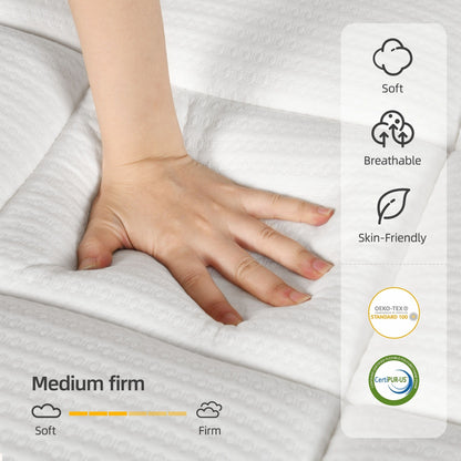 Materasso in memory foam ibrido Moasis da 12 pollici con molle insacchettate in una scatola