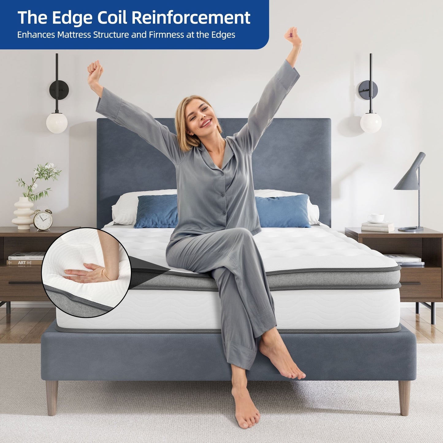 Materasso in memory foam ibrido Moasis da 12 pollici in una scatola con molle insacchettate