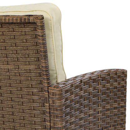 Sedia girevole da esterno in vimini Moasis da 3 pezzi - 3 pezzi