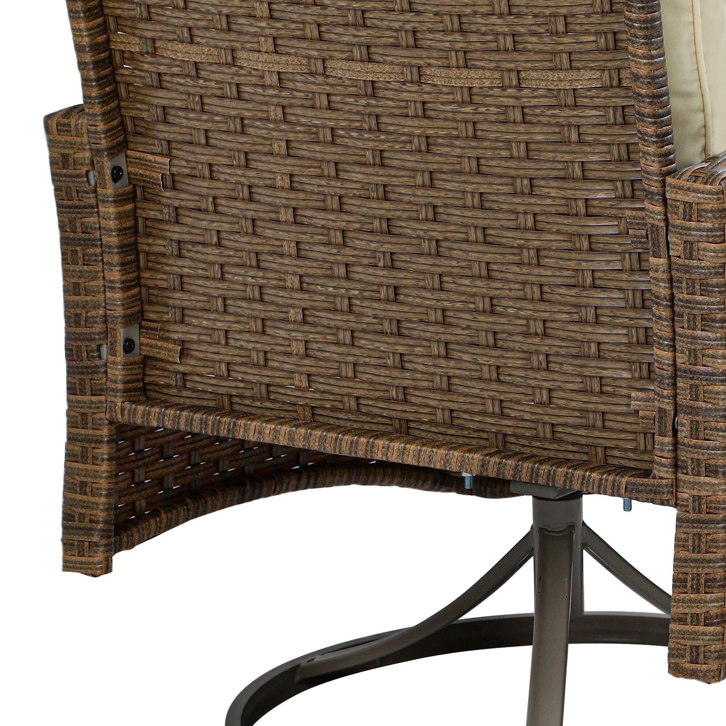 Sedia girevole da esterno in vimini Moasis da 3 pezzi - 3 pezzi