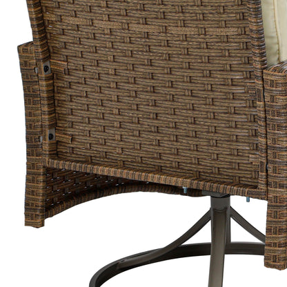 Sedia girevole da esterno in vimini Moasis da 3 pezzi - 3 pezzi