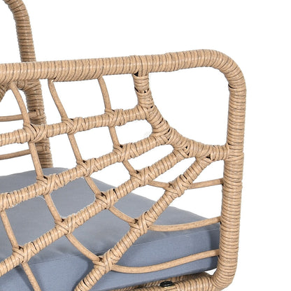 Moasis Set da bistrot per patio con mobili da esterno in vimini, 3 pezzi, 2 sedie e tavolino