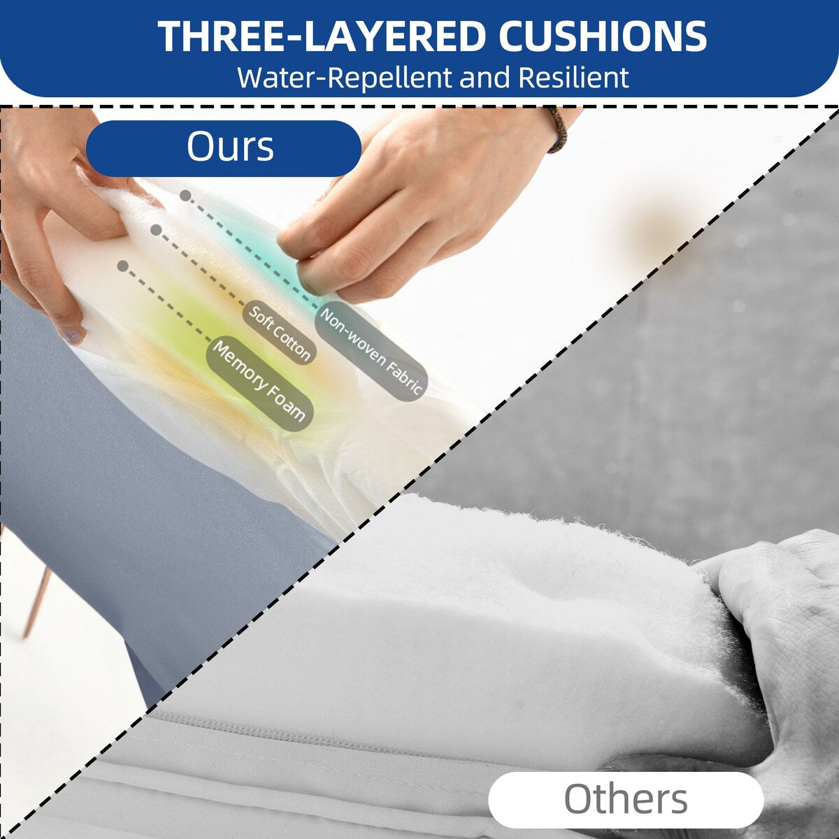 Moasis Set da bistrot per patio con mobili da esterno in vimini, 3 pezzi, 2 sedie e tavolino