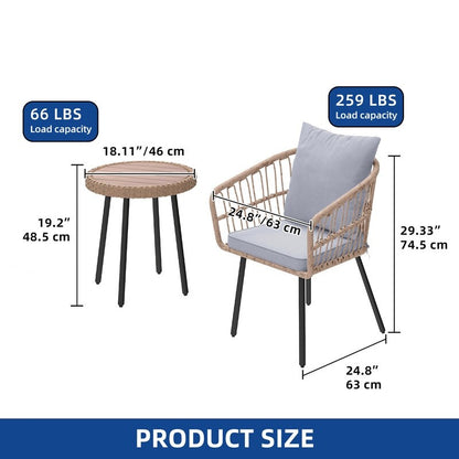 Set da bistrot per conversazione in vimini e rattan da esterno Moasis, 3 pezzi