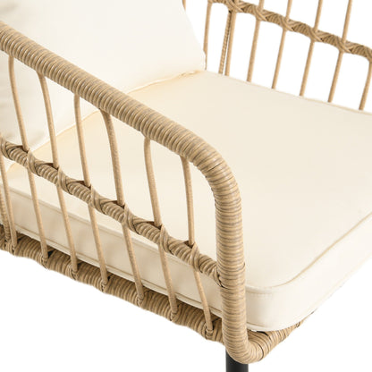 Set da bistrot per conversazione in vimini e rattan da esterno Moasis, 3 pezzi