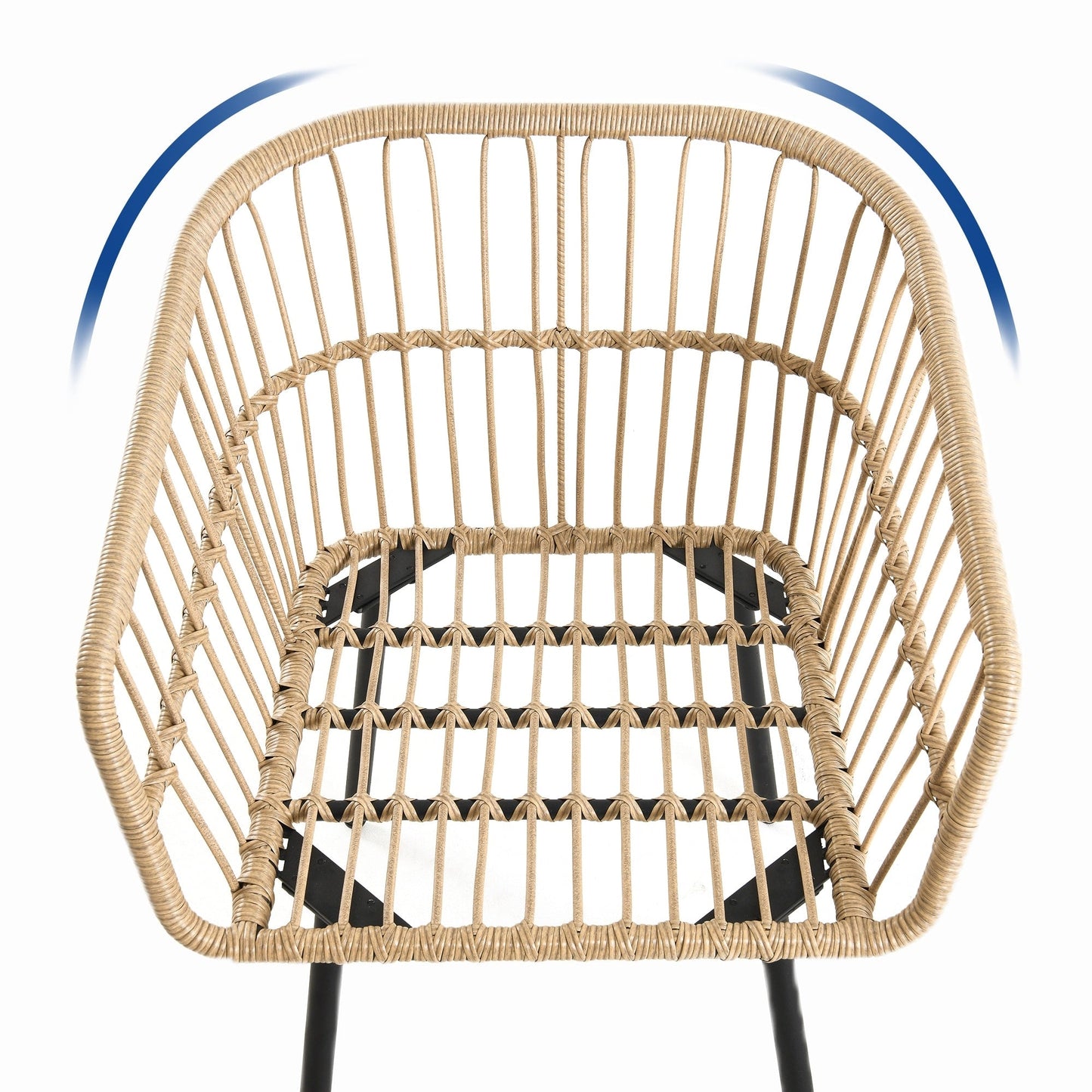 Set da bistrot per conversazione in vimini e rattan da esterno Moasis, 3 pezzi