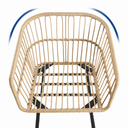 Set da bistrot per conversazione in vimini e rattan da esterno Moasis, 3 pezzi