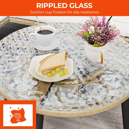 Set di mobili da giardino in vimini Moasis da 3 pezzi, divano componibile a L in rattan, staccabile con cuscini - 70,5 L x 48,4 W x 32,7 H