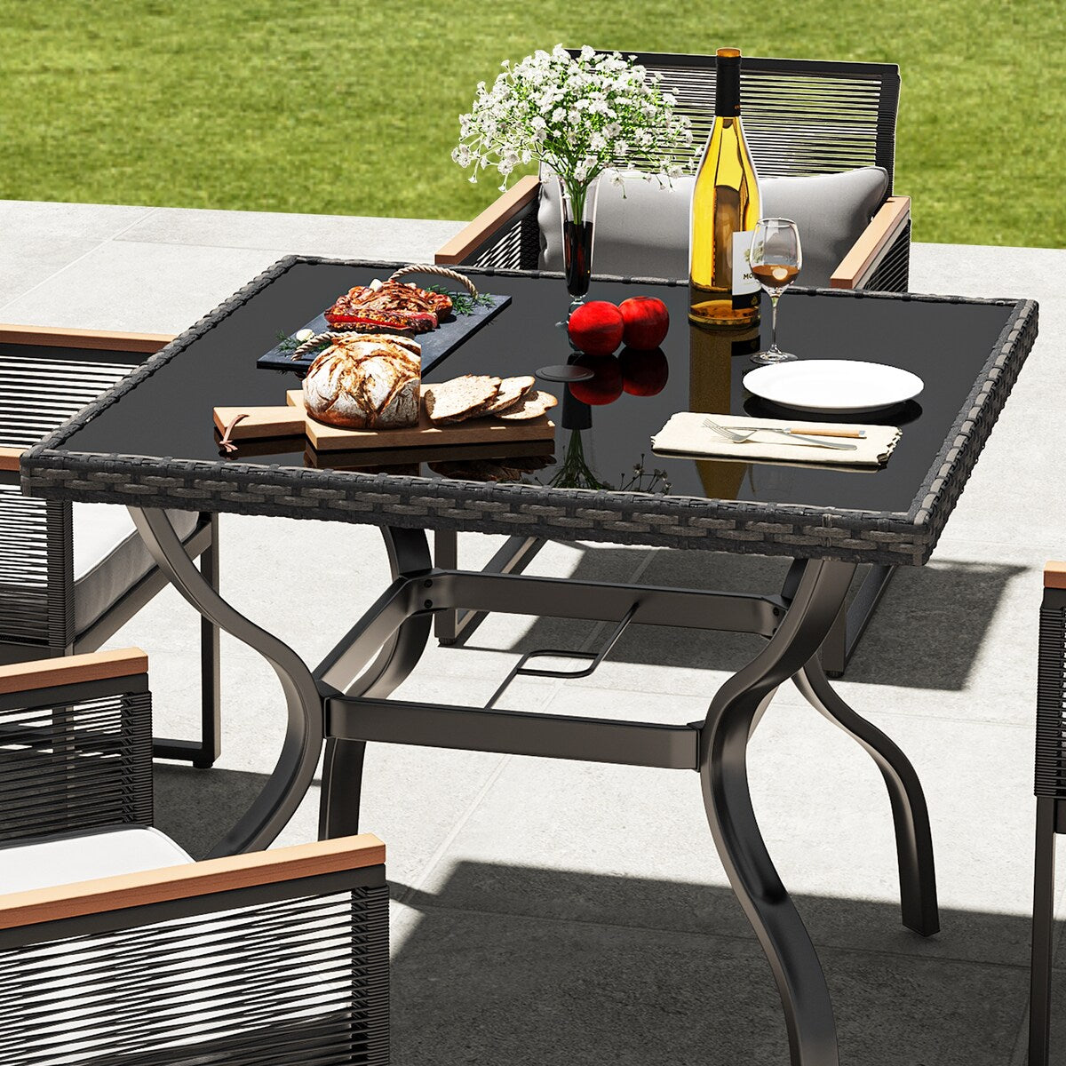 Tavolo da pranzo in vimini Moasis