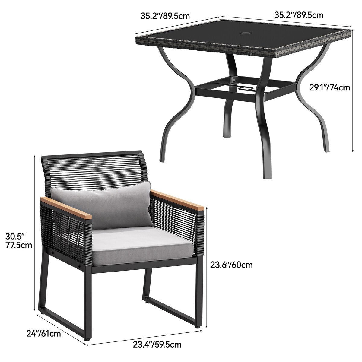 Tavolo da pranzo in vimini Moasis