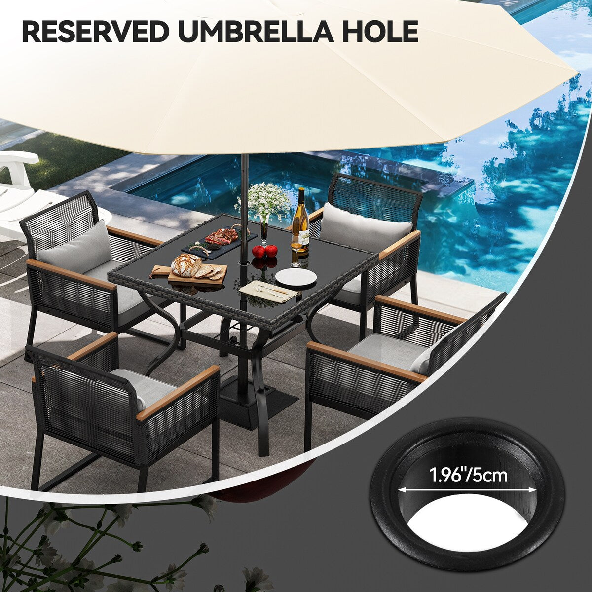 Tavolo da pranzo in vimini Moasis