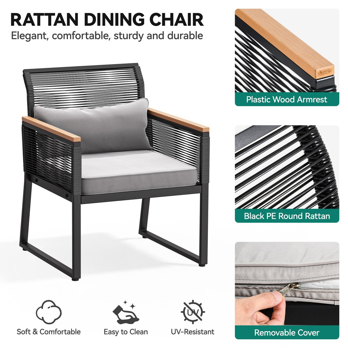 Tavolo da pranzo in vimini Moasis